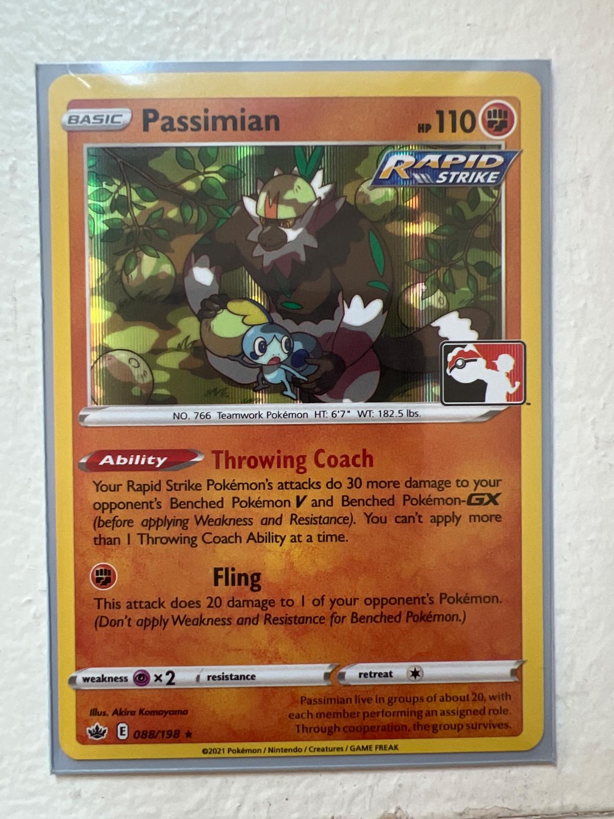 Chilling Reign Passimian [Prize-Pack-Holo] Pokémon card